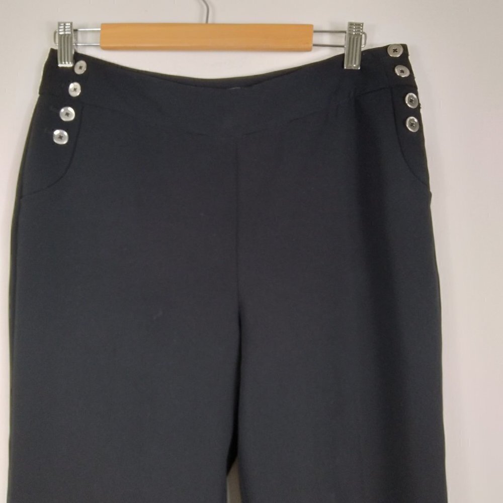 WHBM Fashion Flare 90's Vintage Style Hi Rise Mariner Wide Leg Pants Sz 8R